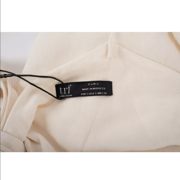 Zara SS17 Ecru Dress With Knot At Back Linen Midi - Picture 6 of 10